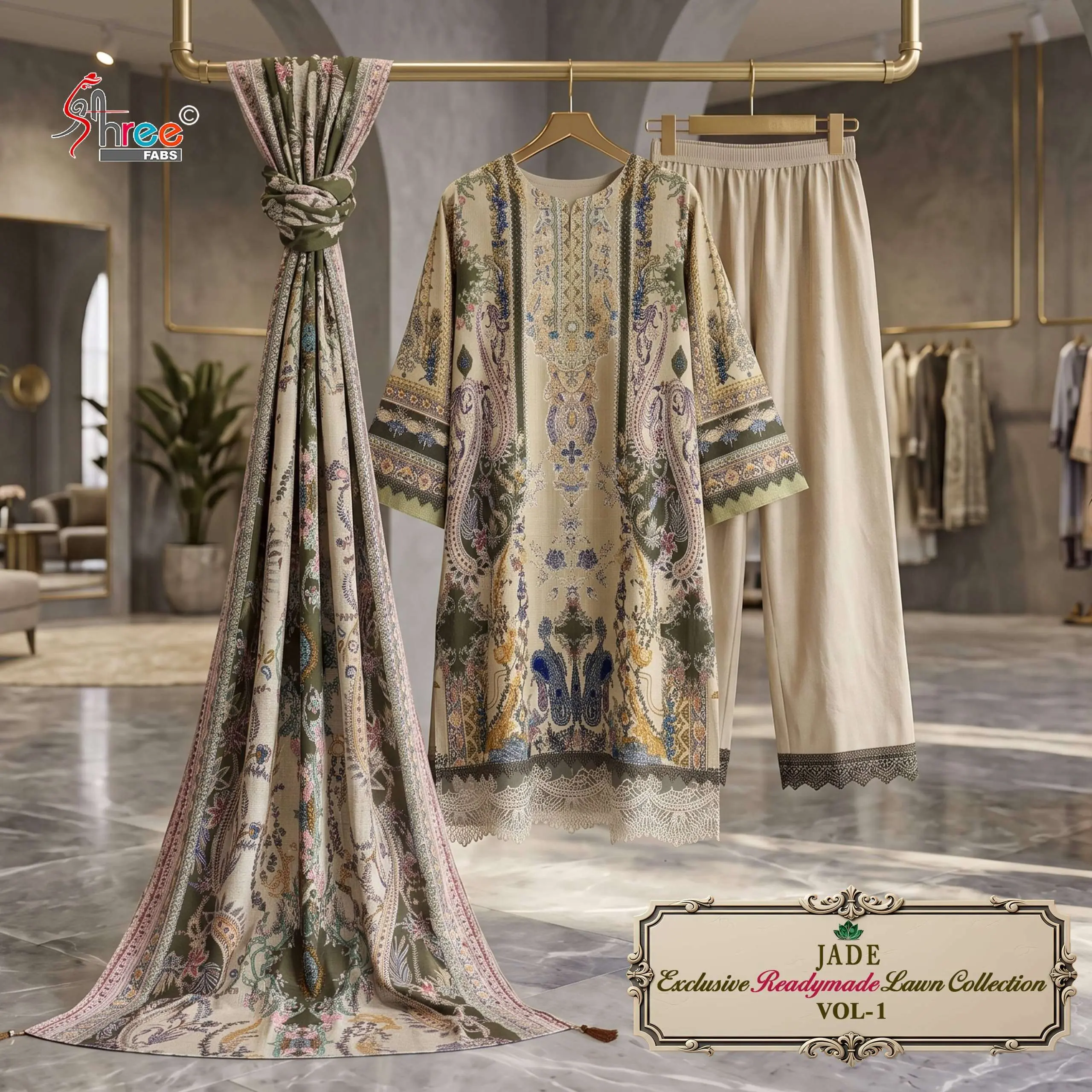 Shree Fab Jade Exclusive Lawn Ready Made Collection Vol 1 - Readymade Dress