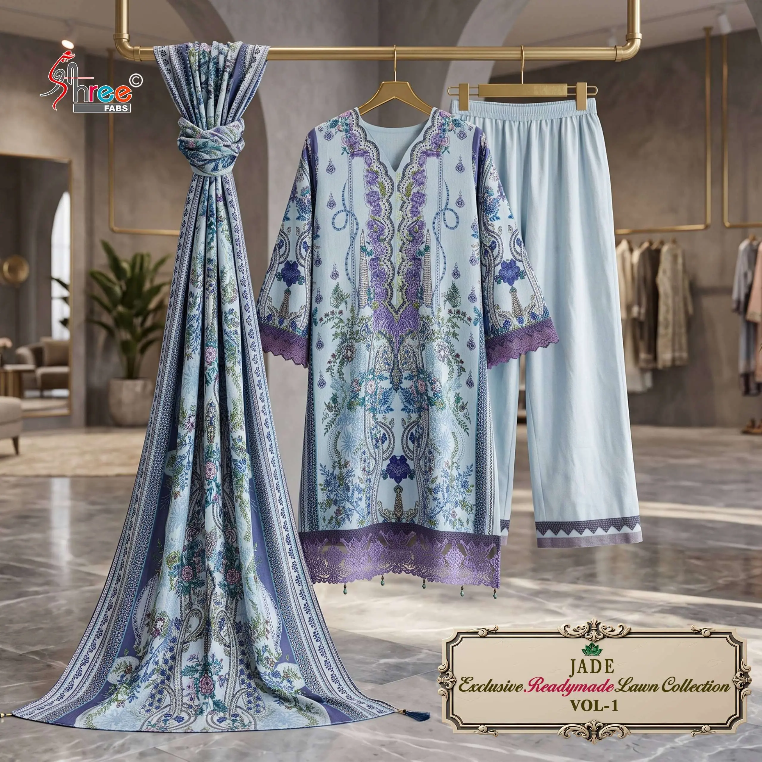 Shree Fab Jade Exclusive Lawn Ready Made Collection Vol 1 - Readymade Dress