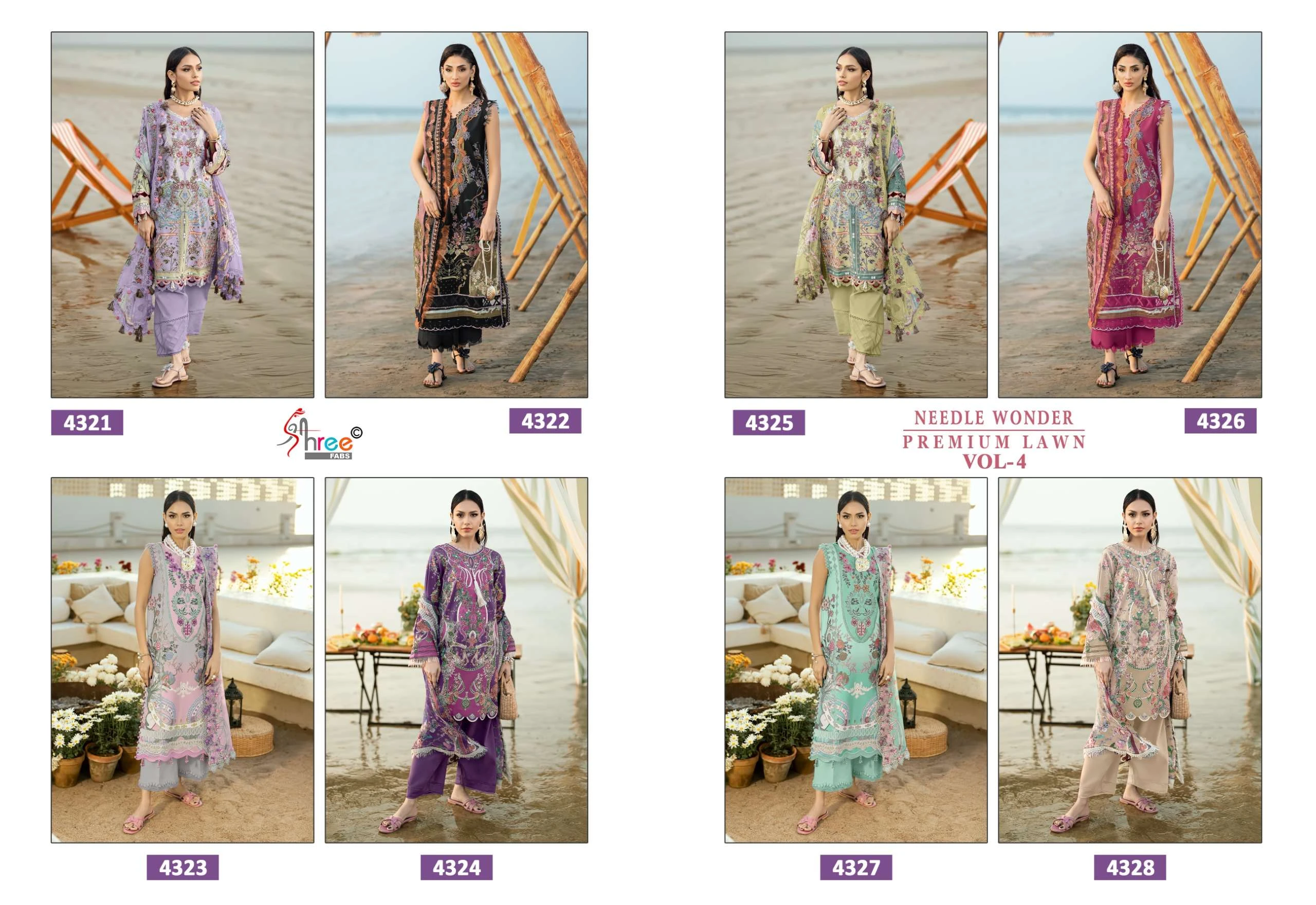 Shree Fab Needle Wonder Lawn Vol 4