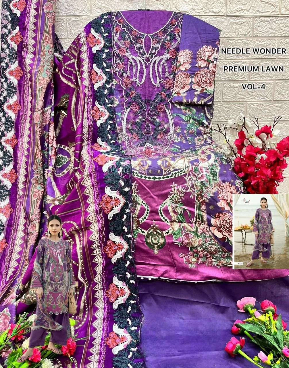 Shree Fab Needle Wonder Lawn Vol 4