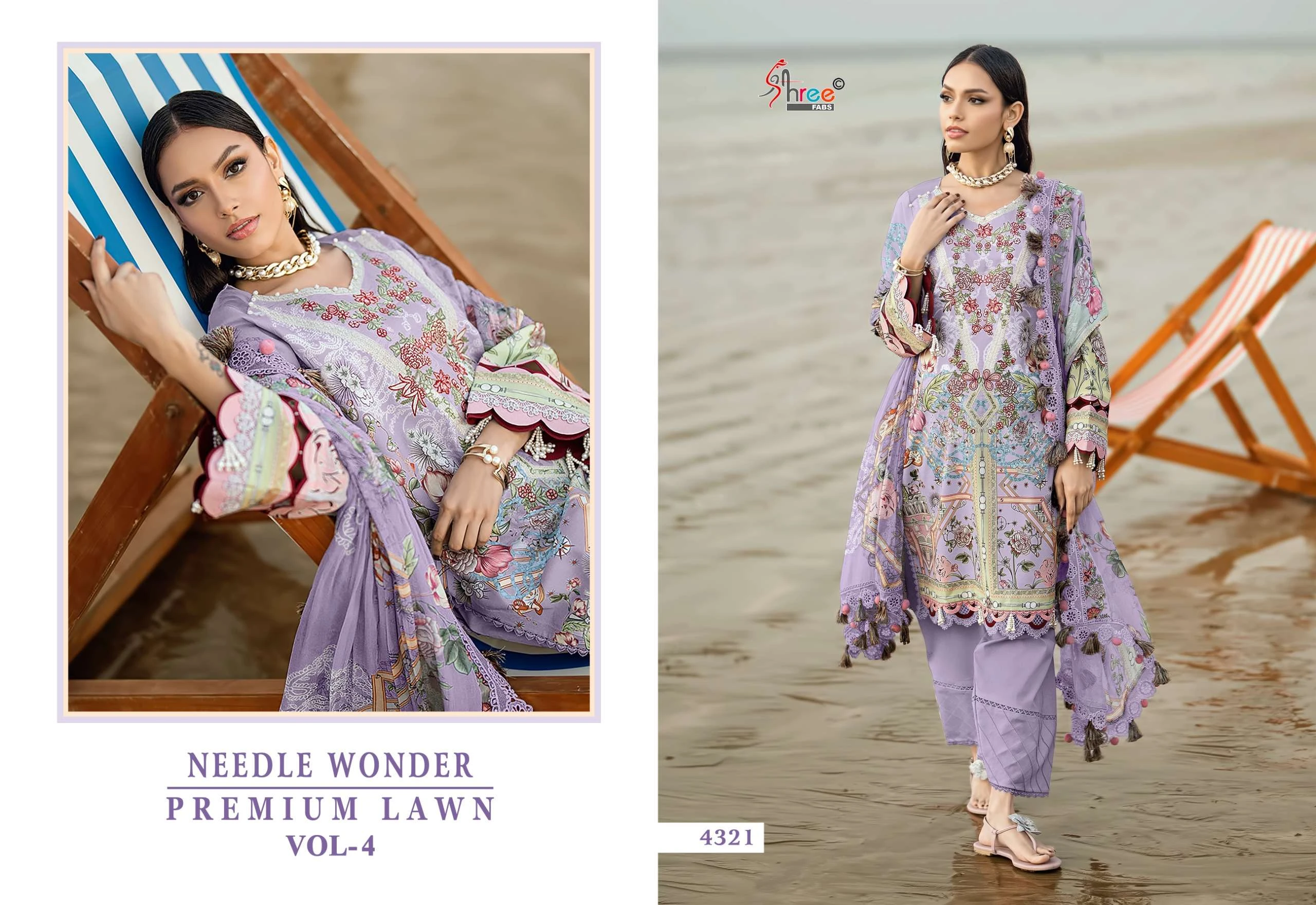 Shree Fab Needle Wonder Lawn Vol 4