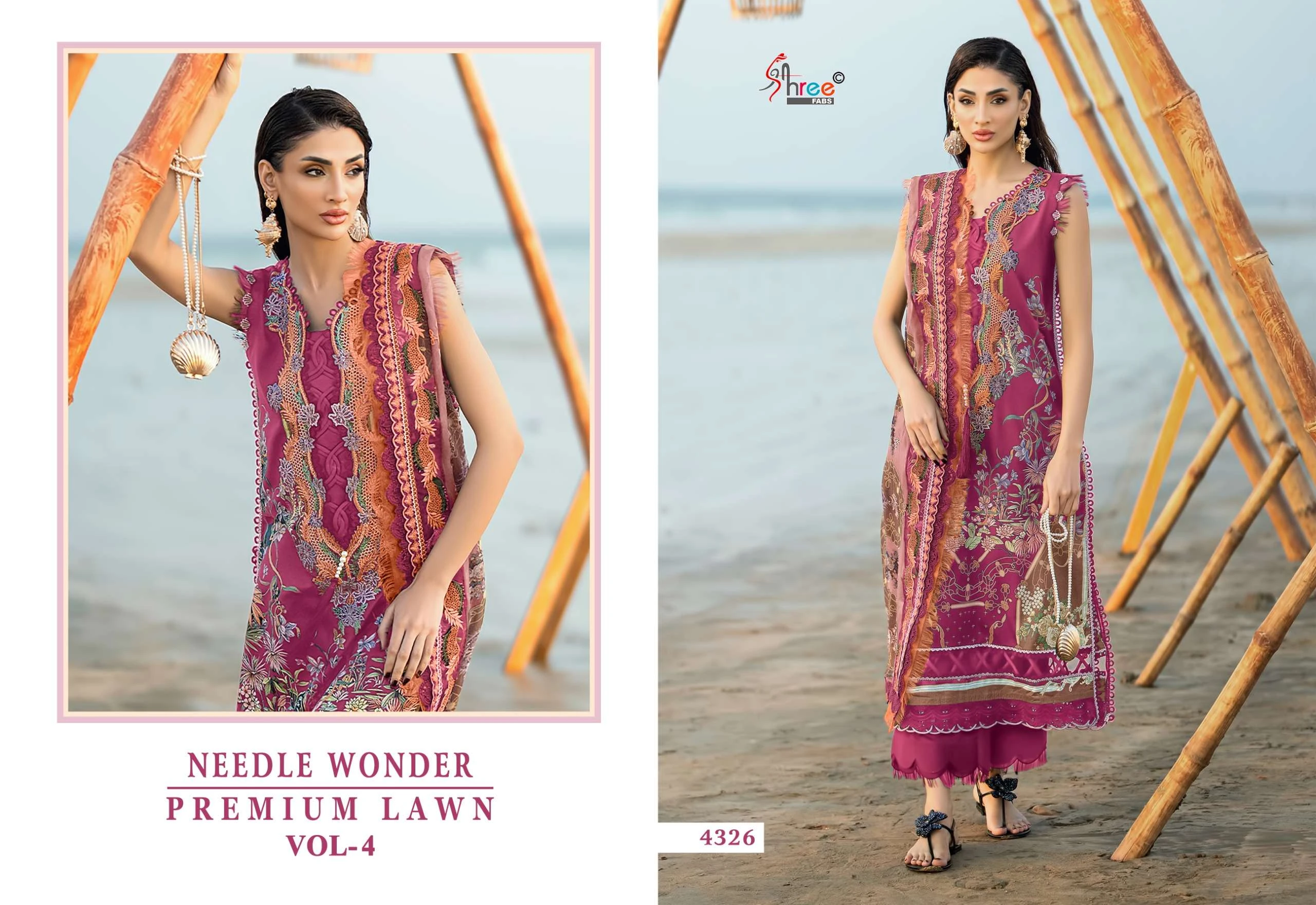 Shree Fab Needle Wonder Lawn Vol 4