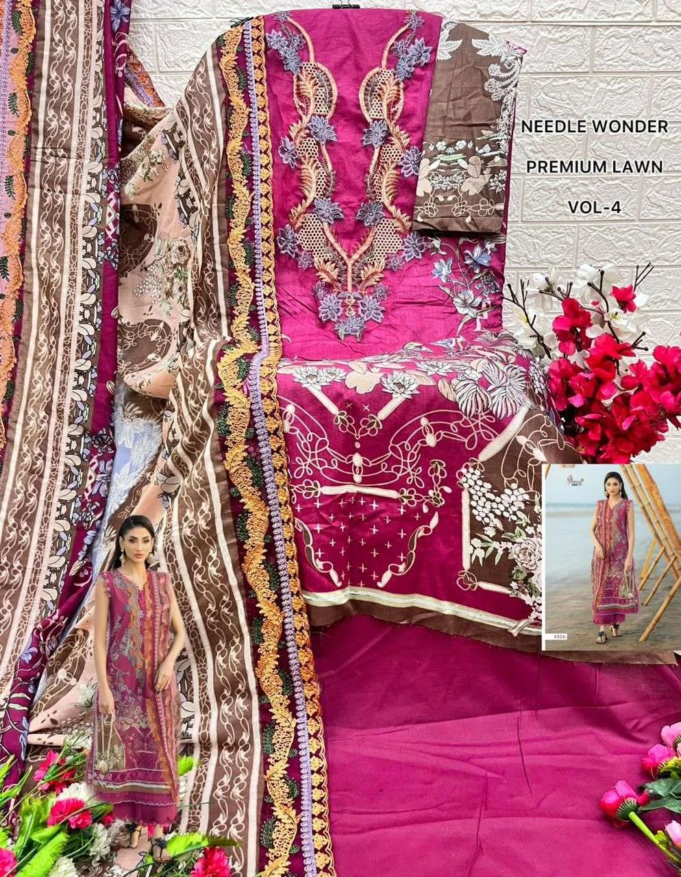 Shree Fab Needle Wonder Lawn Vol 4