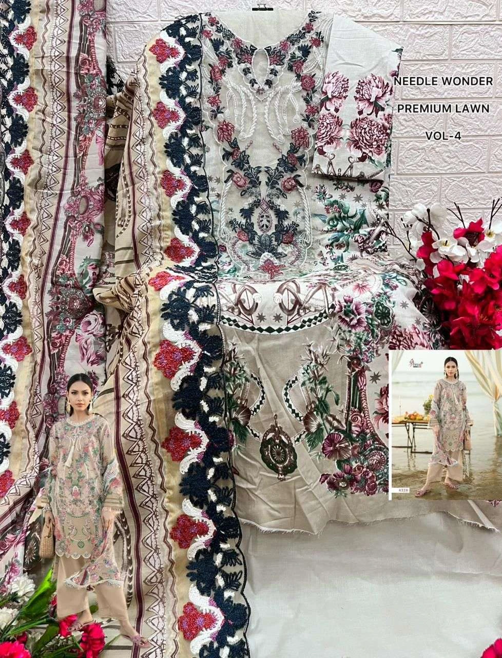 Shree Fab Needle Wonder Lawn Vol 4