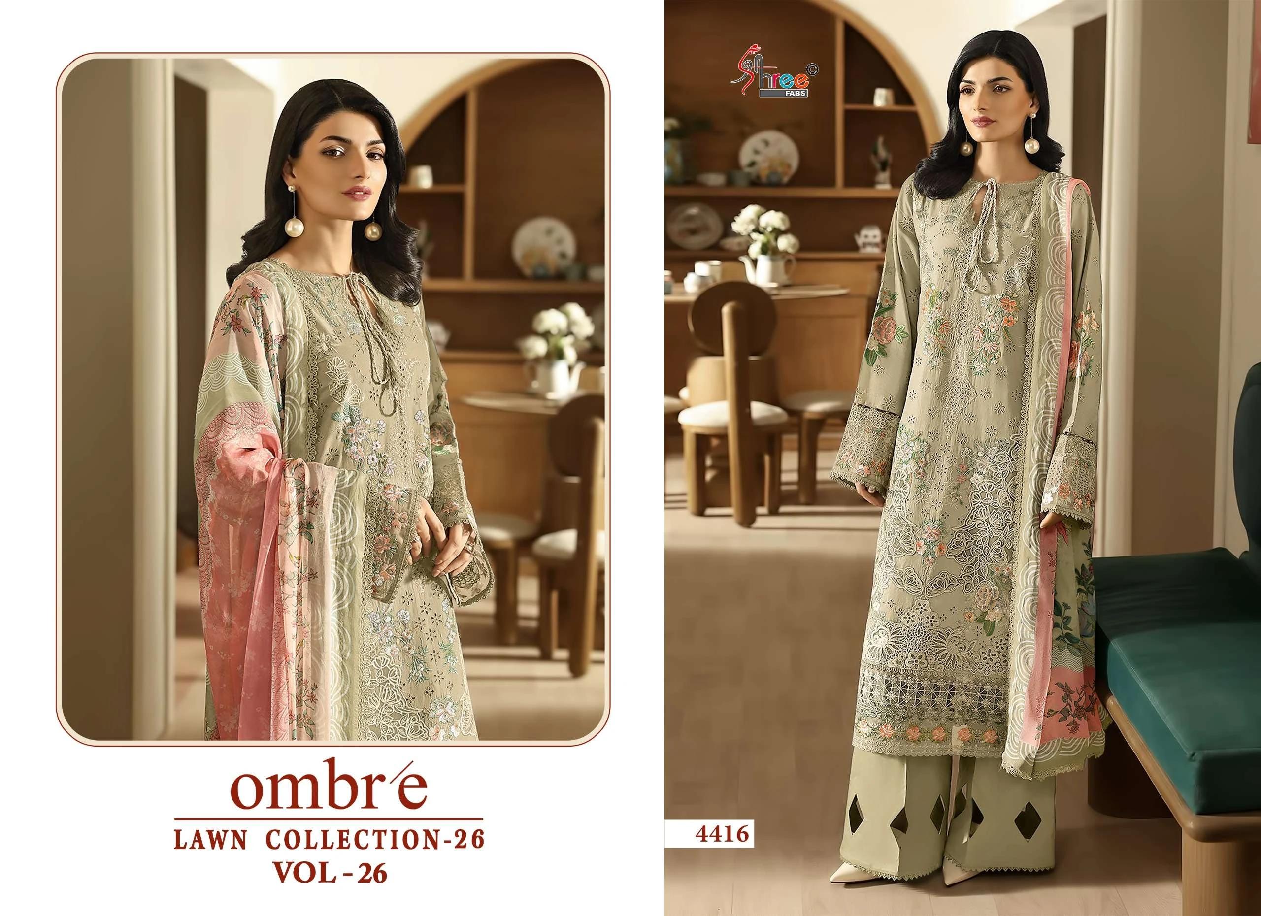 Shree Fab Ombre Lawn Collection 26 Vol 26