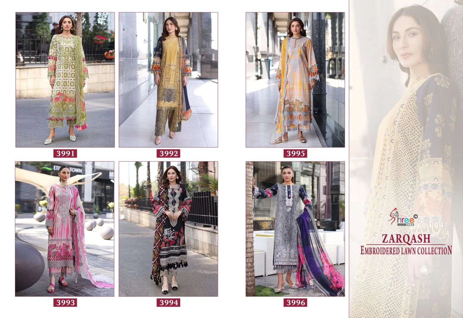 Shree Fab Zarqash Embroidered Lawn Collection